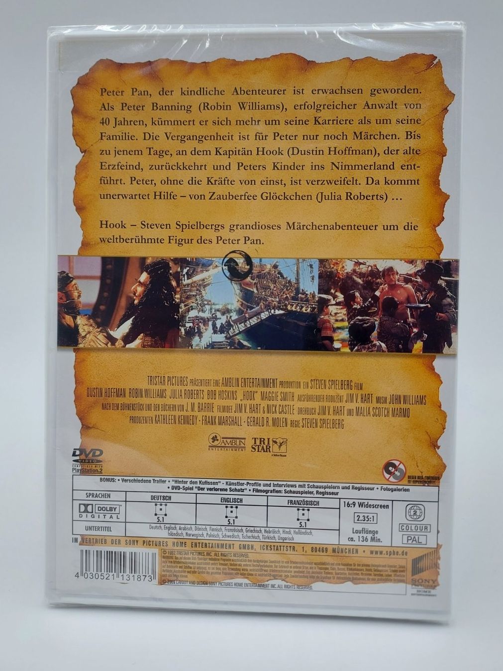 Tutti i DVDs: Hook Peter Pan DVD, NEU – Nuovo e nell'imballaggio originale da Wil SG venduto da Donaldus 1