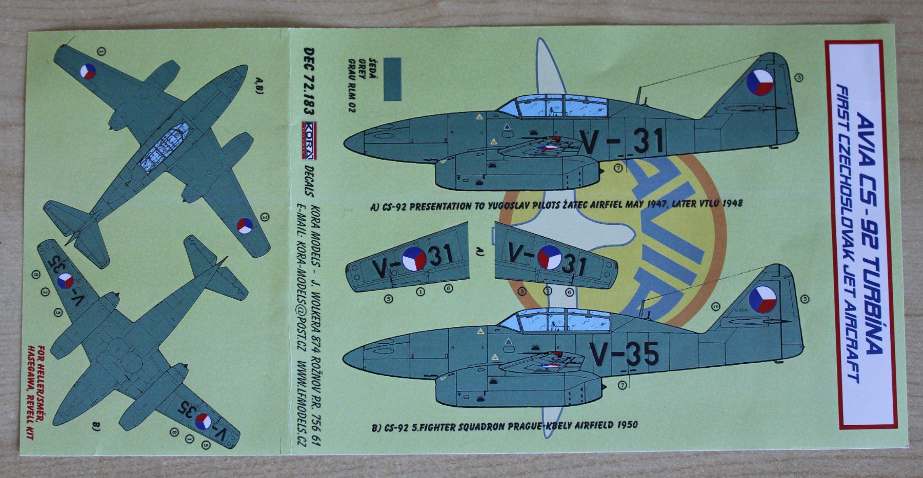 Modellbausätze & Standmodelle: 1:72 Conversion Set - Avia CS-92 Turbina von Kora – Neu und originalverpackt aus Koppigen von F4Fan