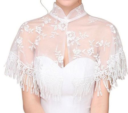 NEUES Braut - Bolero IVORY aus Spitze - One Size - 202576