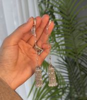Diamant Quasten Ohrringe Silber Vintage Rarität 💎✨