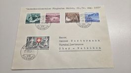 1953 Pro Patria Satzbrief gestempelt Ersttag Flughafen Züric