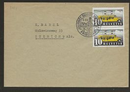1943 Brief Tag der Briefmarke Fribourg nach Basel