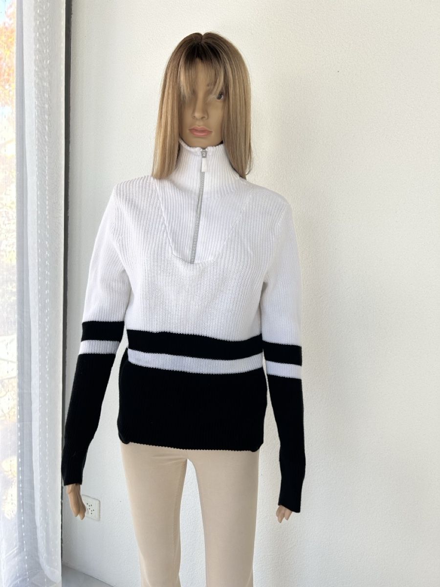 Ralph Lauren Pulls & Sweat-shirts: Ralph Lauren Active, sweater, Size S/M, Zip, White/Black – Neuf (Voir description) à Saland par ele_vc96