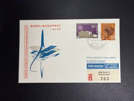 Erste direkte Luftpost Basel-Budapest 1970