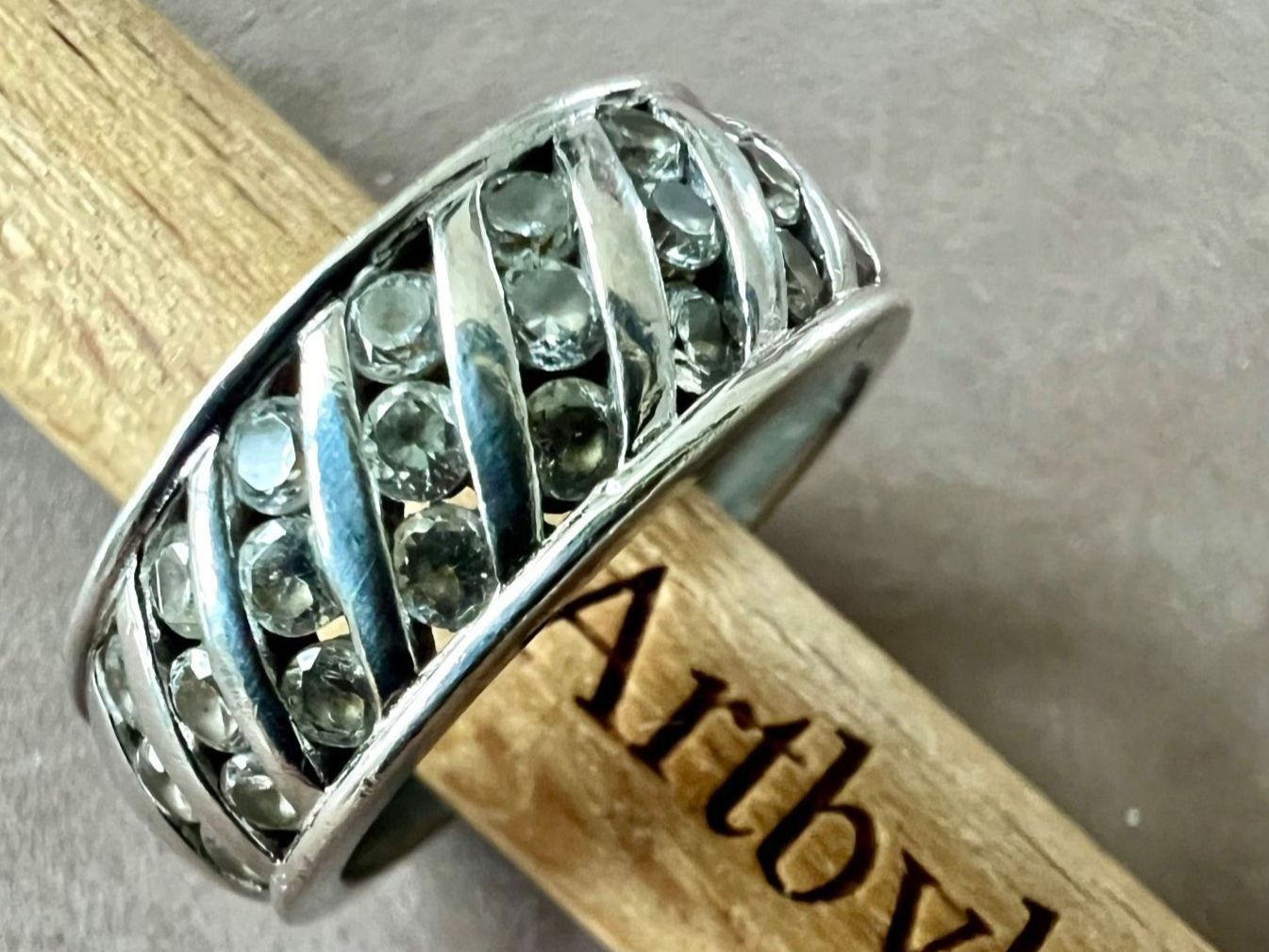 Anelli: Markanter Silberring 925 mit funkelndem Flechtwerk  Gr. 57 – Usato da Ruswil venduto da artbyhand 1
