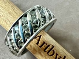 Markanter Silberring 925 mit funkelndem Flechtwerk  Gr. 57