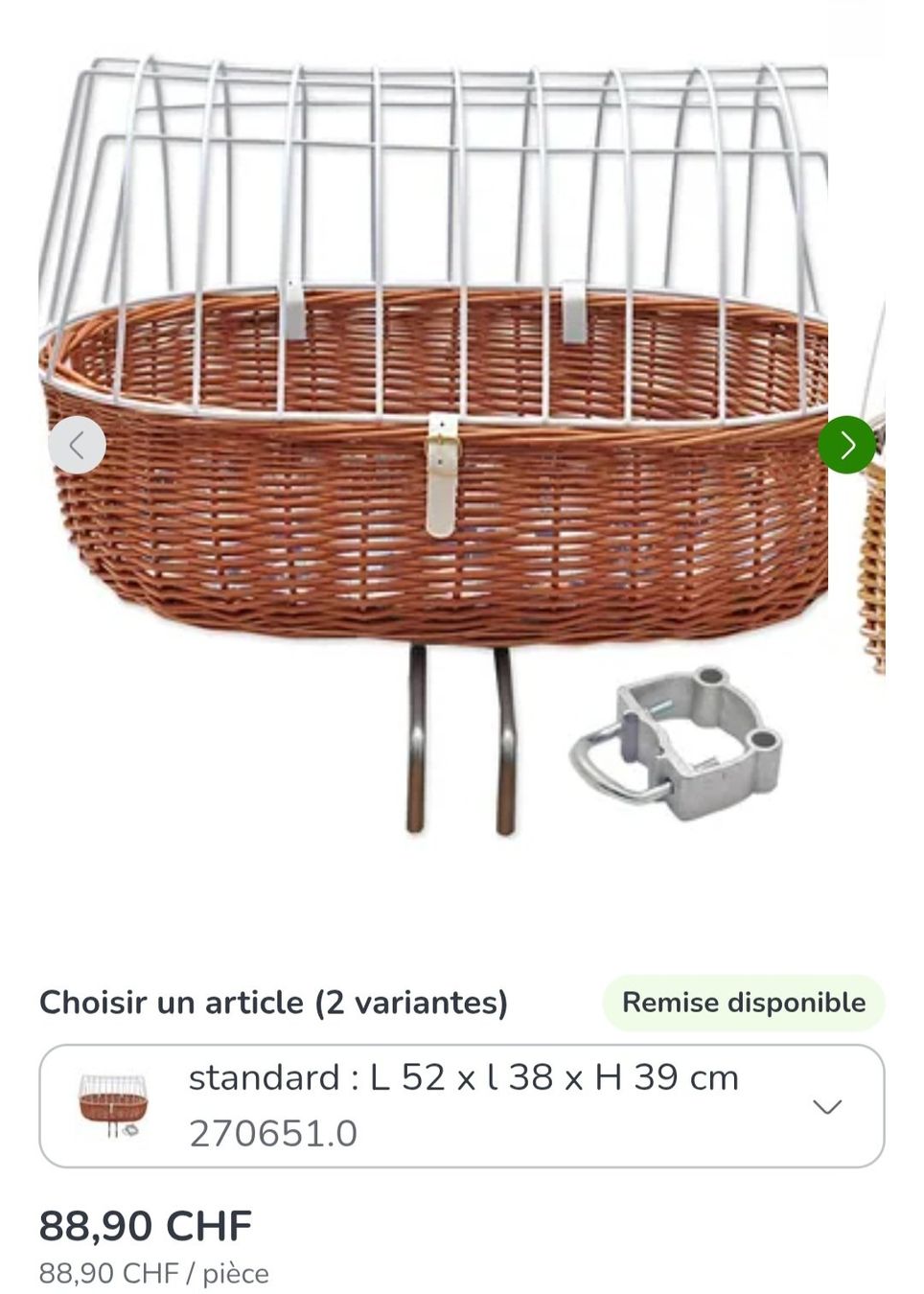 Cucce & Letti: Hunde-Velokorb panier chien vélo Aumüller – Usato da Vendlincourt venduto da Rodavlas 7