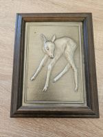 Wandbild Reh Metallrelief Holzrahmen Western Germany