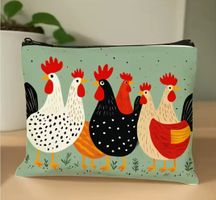 Kleine Tasche Necessaire mit Reißverschluss - Hühner