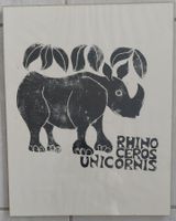 Walter Habdank – „Rhinoceros Unicornis“ Original-Holzschnitt
