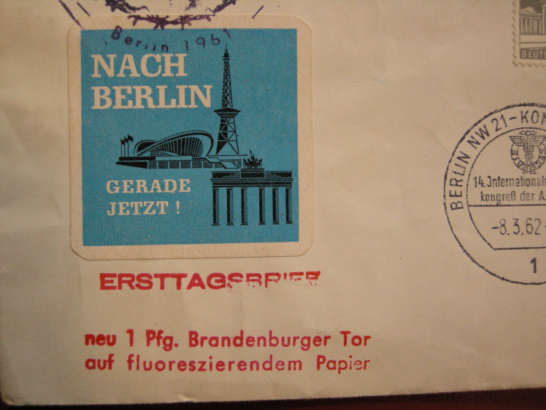 Tutti i francobolli: 8.3.62., ERSTTAGSBRIEF NACH BERLIN, RAR – Usato da Eschenbach SG venduto da eDaisy 1