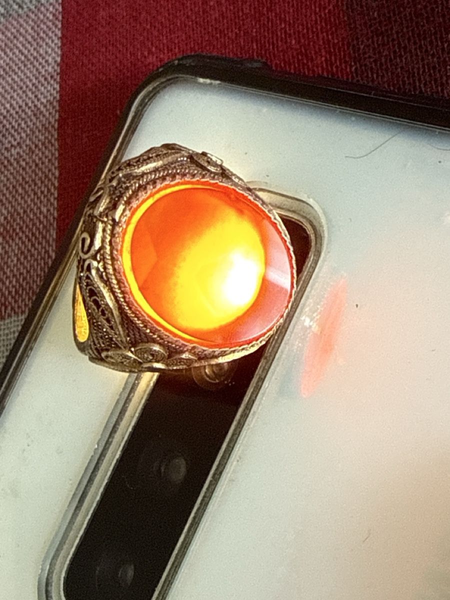Anelli: Silberner Ring mit rotem Stein, größenverstellbar – Usato da Zürich venduto da sha_vw65 8