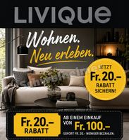 Fr. 20.-- Rabatt bei Livique - Gutschein