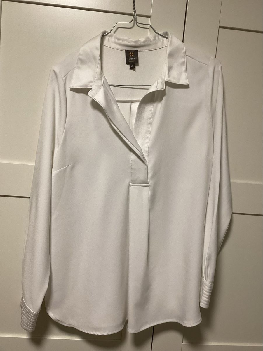 Manor Blusen: Blues Weiss/ Chemisier blanc – Gebraucht aus Gland von sul_8k79