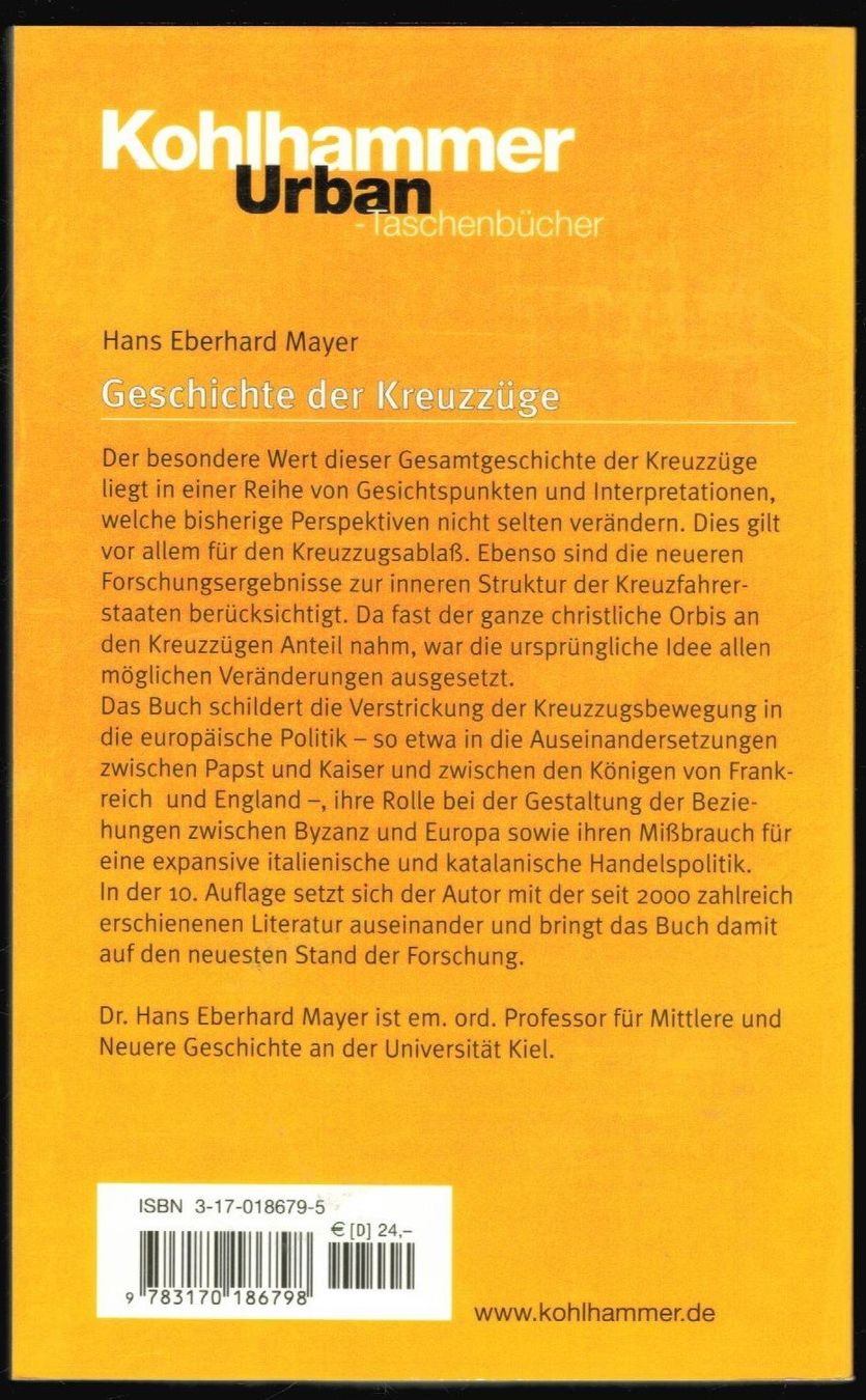 Bücher: Hans Eberhard Mayer; Geschichte der Kreuzzüge   ' – Neu (gemäss Beschreibung) aus Zürich von Tolima194 1