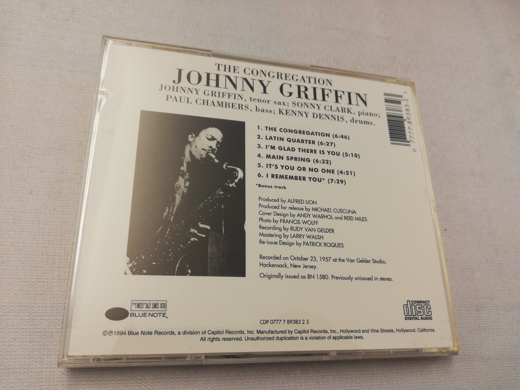 CDs: JOHNNY GRIFFIN - THE CONGREGATION (BLUE NOTE) – Gebraucht aus Bern von Vinylsound.ch 1