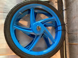 Mofa (Bananenfelgen) Felge blau für Piaggio 17““