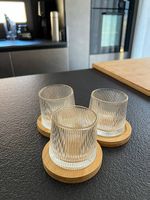 6 piece set decorative glass candle holders or glasses
