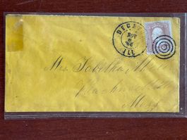 USA 3c 1861 Washington SC#65 auf Cover 1866 Decantur Kreisst