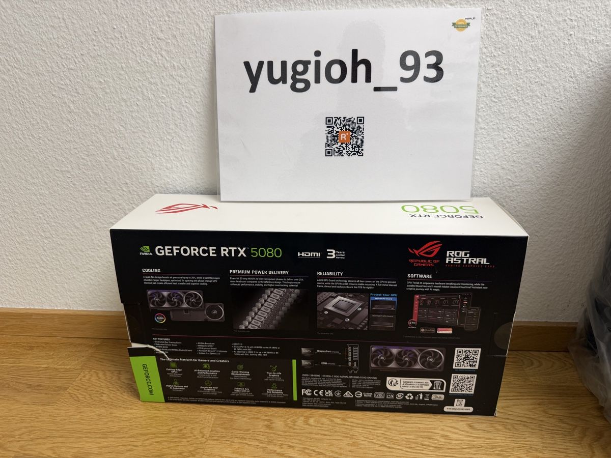 Asus Cartes graphiques: ASUS ROG Astral GeForce RTX 5080 OC Edition – Neuf avec emballage d'origine à Schliern b. Köniz par yugioh_93 1