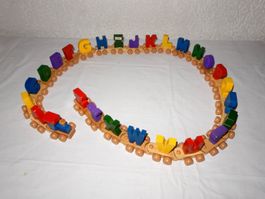 Holz Buchstaben Zug, ABC Spielzeug, 27 Teile, guter Zustand