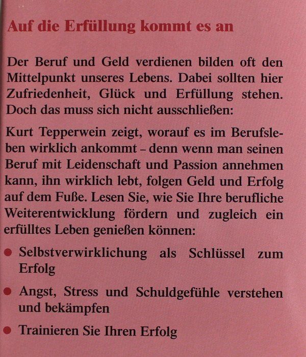 Bücher: Vom Beruf zur Berufung - Kurt Tepperwein – Gebraucht aus Schlatt TG von annesbuecher 1