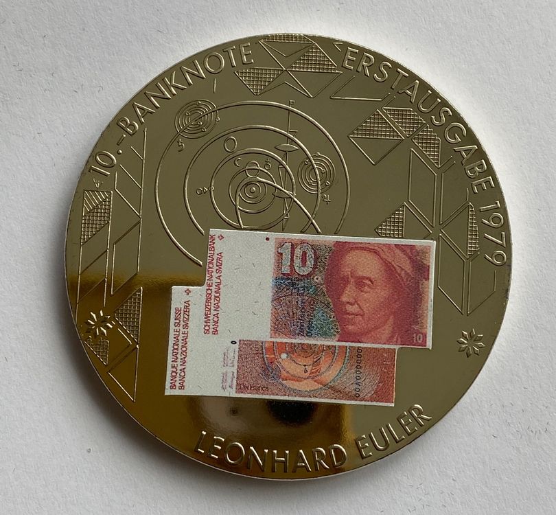 10 Franken 1979 Banknote - Medaille - Leonhard Euler (Gebraucht) in ...