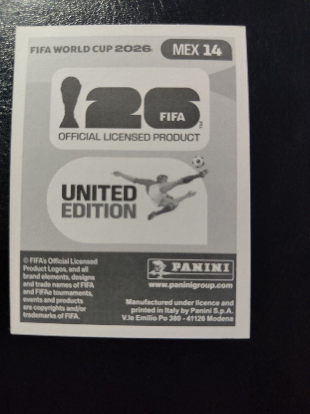 Panini Cartes à collectionner: Panini FIFA World Cup 2026 MEX 14 – Neuf (Voir description) à Matzingen par Clie42 1