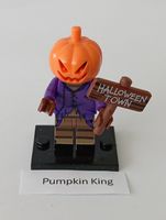 Horror-, Halloween Mini-Steckfigur Kürbiskönig mit Schild