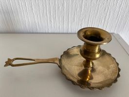 Bougeoir ancien en laiton avec long poignée  🕯️ élé...
