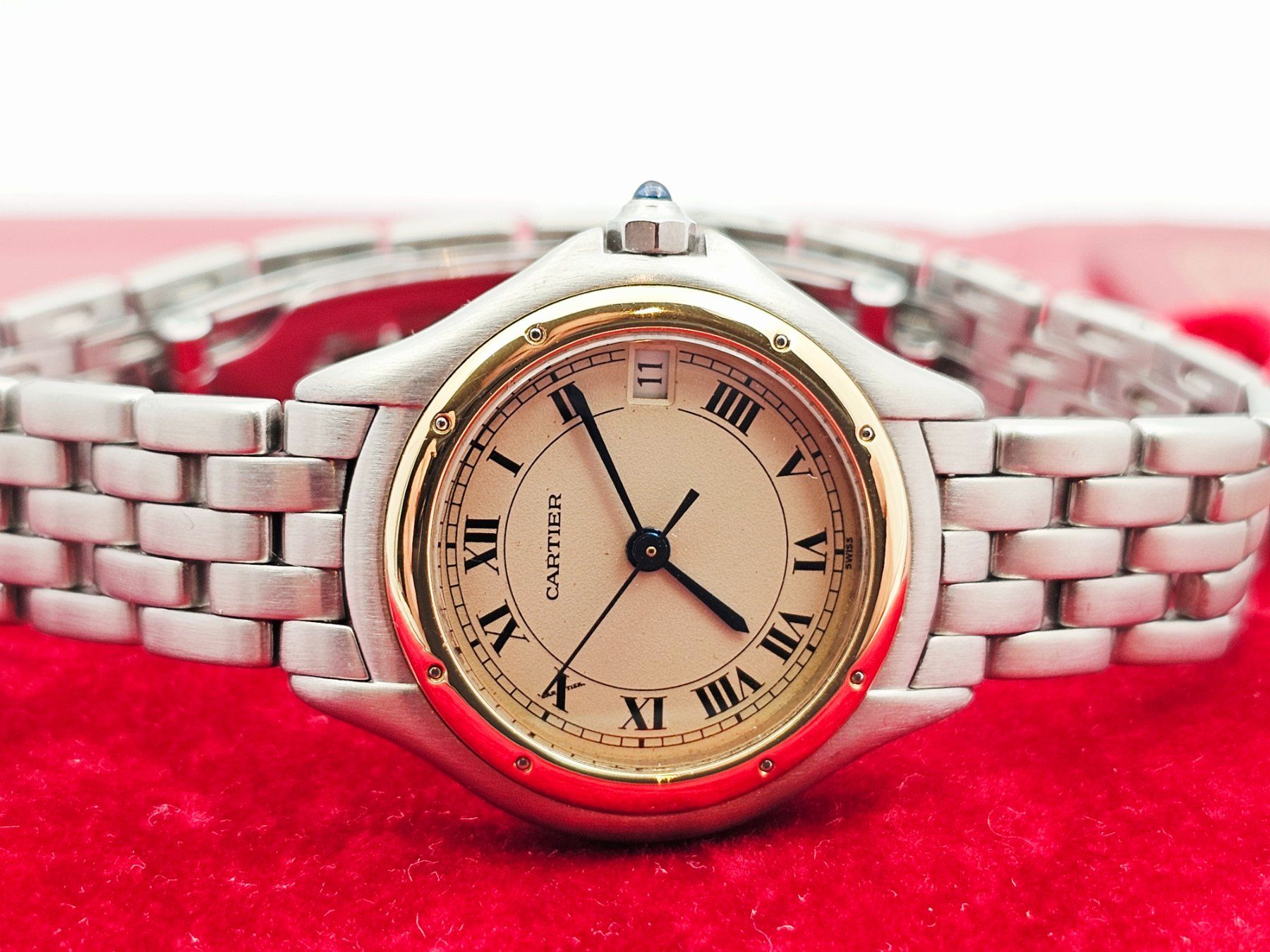 Cartier Panthère Cougar 119000 Stahl/Gold Damenuhr Quarz