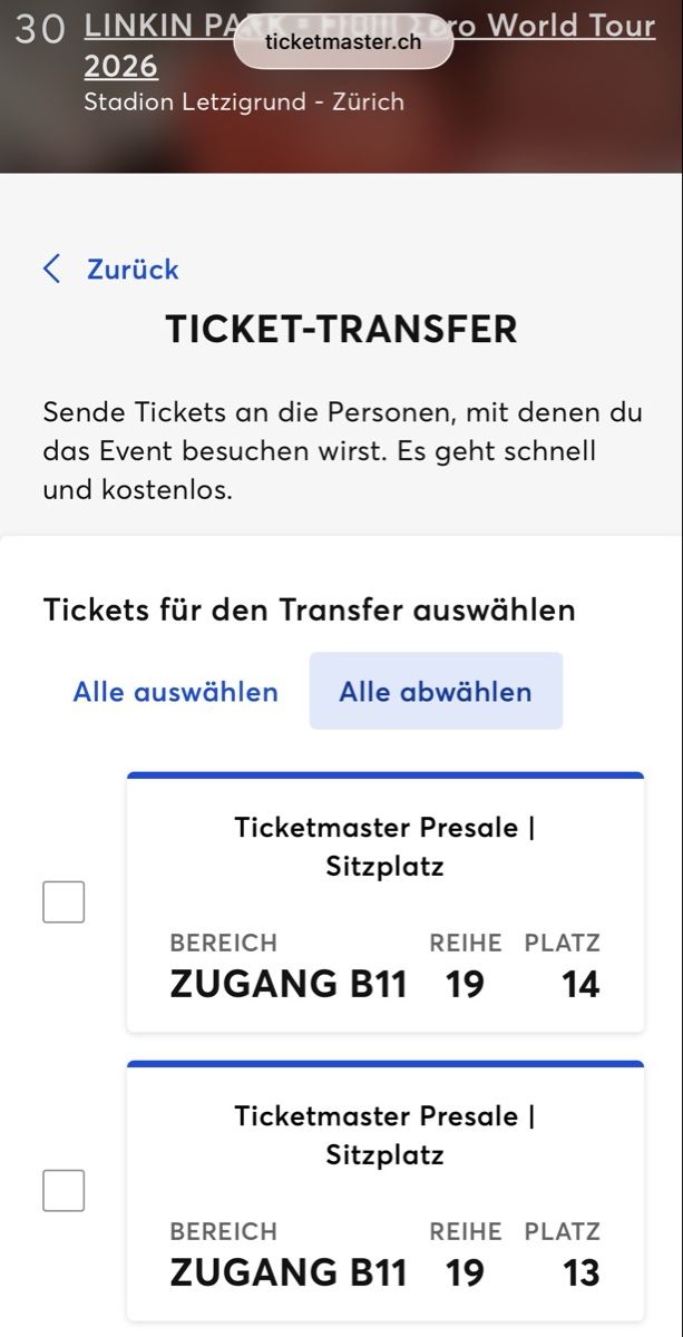 Biglietti: Linkin Park 30.06.2026 - 2x Sitzplatz-Ticket – Nuovo (secondo la descrizione) da Geuensee venduto da BenjaminG90 1