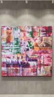 Gemälde " Farbige Spuren" handmade 100×100×4