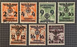 Generalgouvernement 1940 Polen Aufdruck 7V Kopfsteher GEST