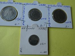 Niederlande 1979-90,  Konvolut alte Münzen