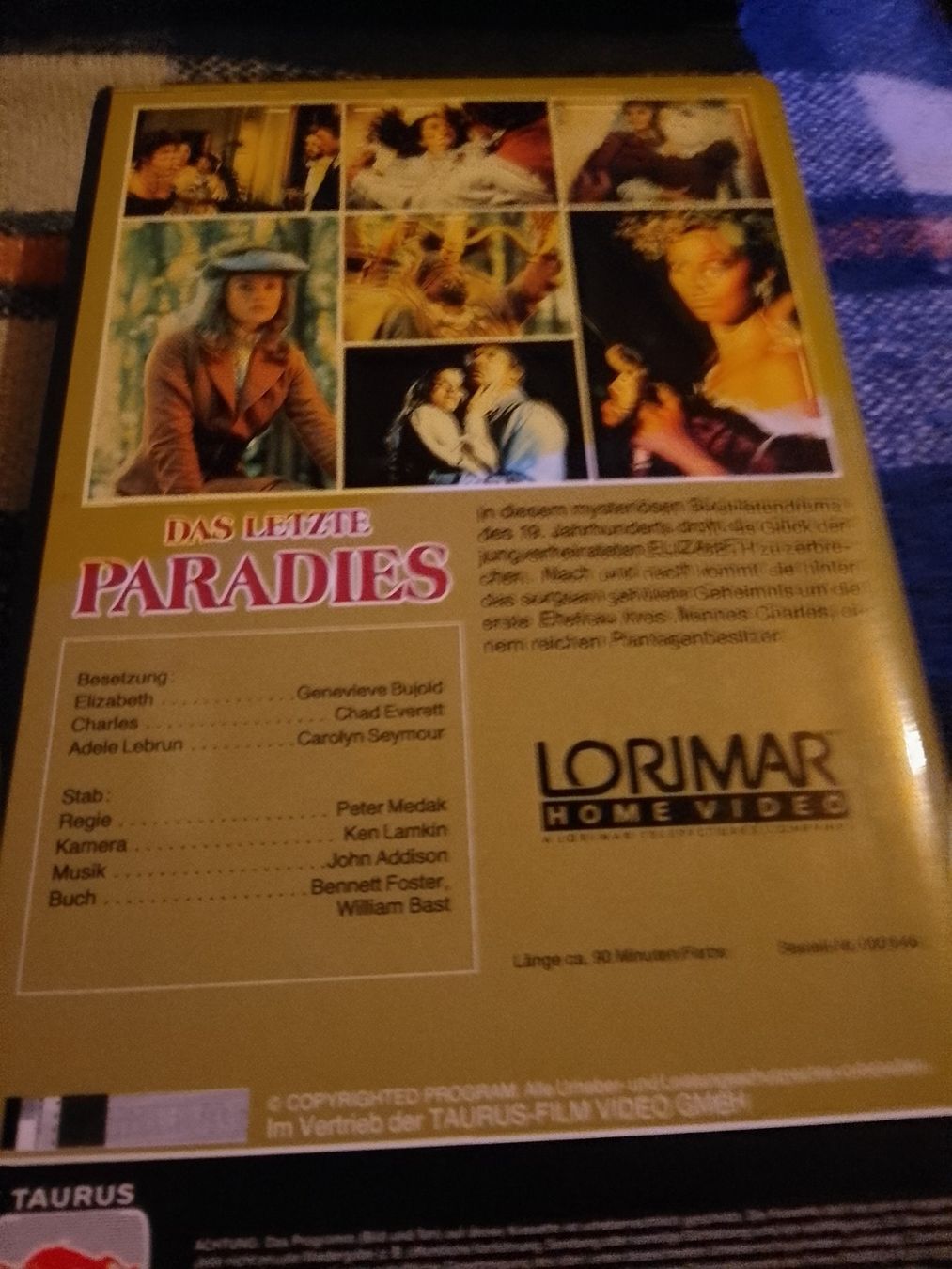 Tutti i VHS: Das letzte Paradies mit Chad Everett Taurus Video VHS 000646 – Usato da Remetschwil venduto da Privatflohmi 1