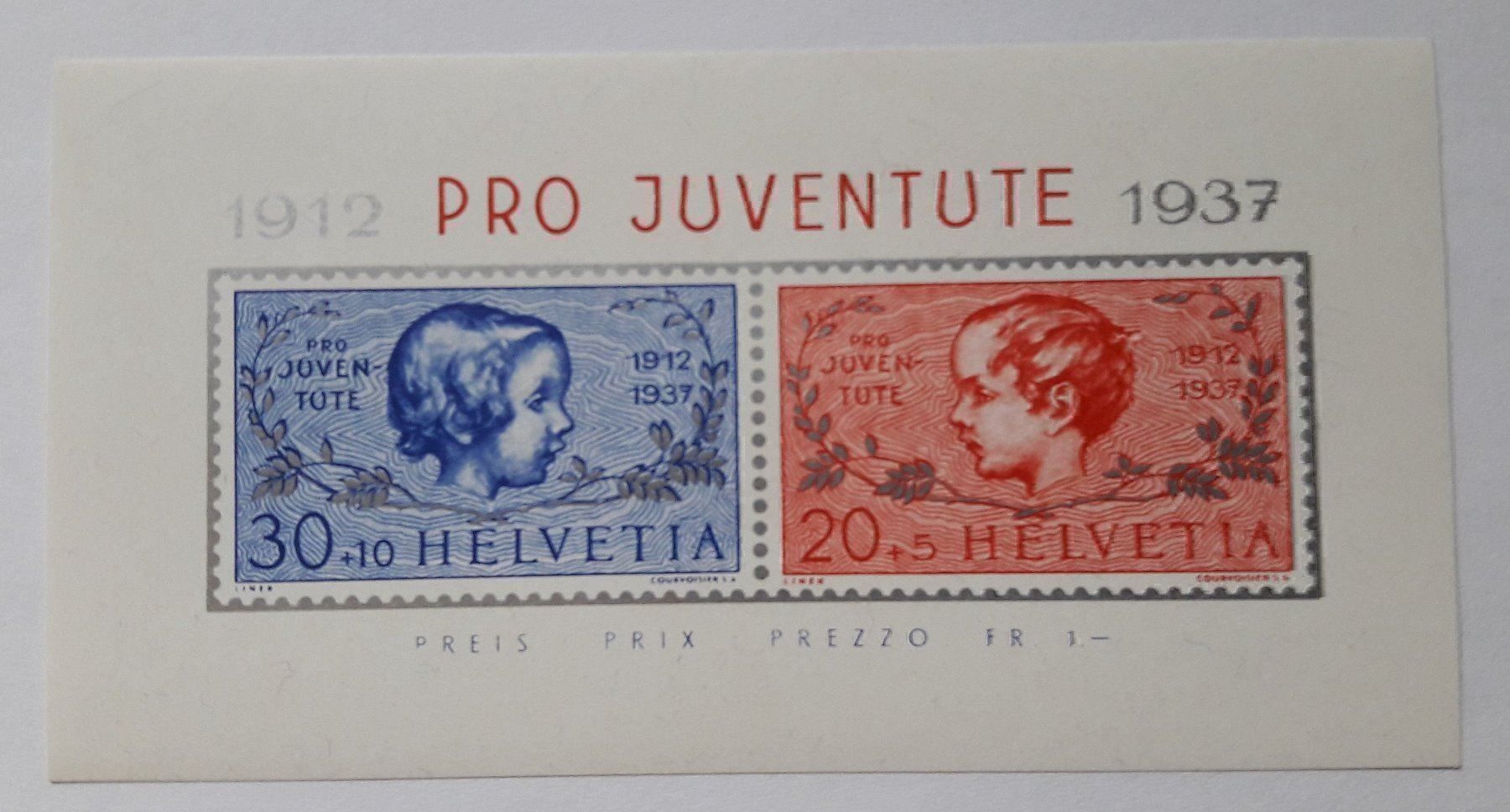 Tutti i francobolli: 1937 Pro Juventute  ** – Nuovo (secondo la descrizione) da Alten venduto da Regenwasser