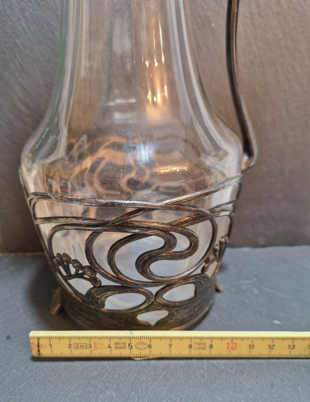 Caraffe: Karaffe Glas mit Metallmontur – Usato da Winterthur venduto da Sadega 9