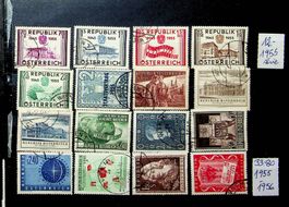 AUTRICHE TIMBRES OBLITÉRÉS  1955-56. COTE  33.80 EUROS /T48