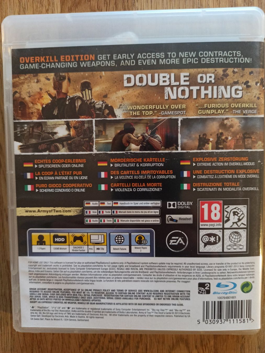 Giochi: Army of Two The Devils Cartel Overkill Edition PS3 – Usato da Oberweningen venduto da mar_87mx 1
