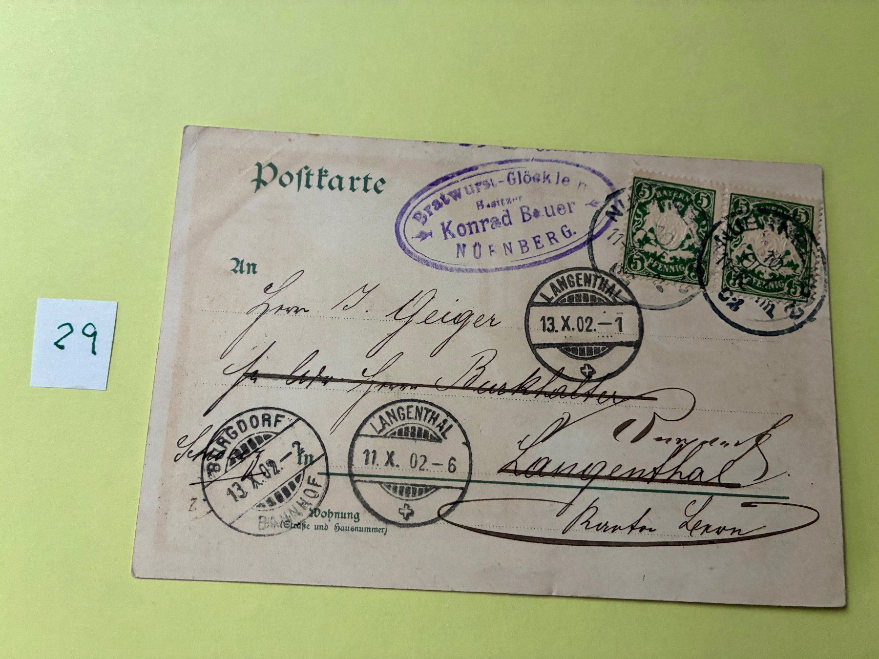 Ansichtskarten: Ansichtskarte von Nürnberg 1902 – Gebraucht aus Volketswil von Jdansk 1
