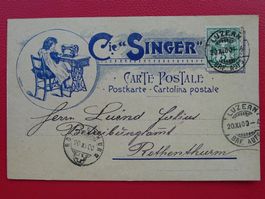 1900, 65B Illustrierte Karte, SINGER NÄHMASCHINEN LUZERN
