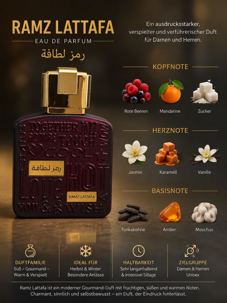 Lattafa Parfums & Eau de Toilette: Ramz Lattafa Eau de Parfum 100 ml | Nur getestet – Neuf (Voir description) à Würenlos par cessna95