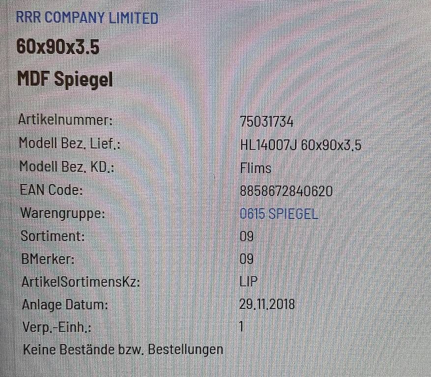 Specchi: Spiegel 60x90cm – Nuovo e nell'imballaggio originale da Affoltern am Albis venduto da naf_8j8n 1