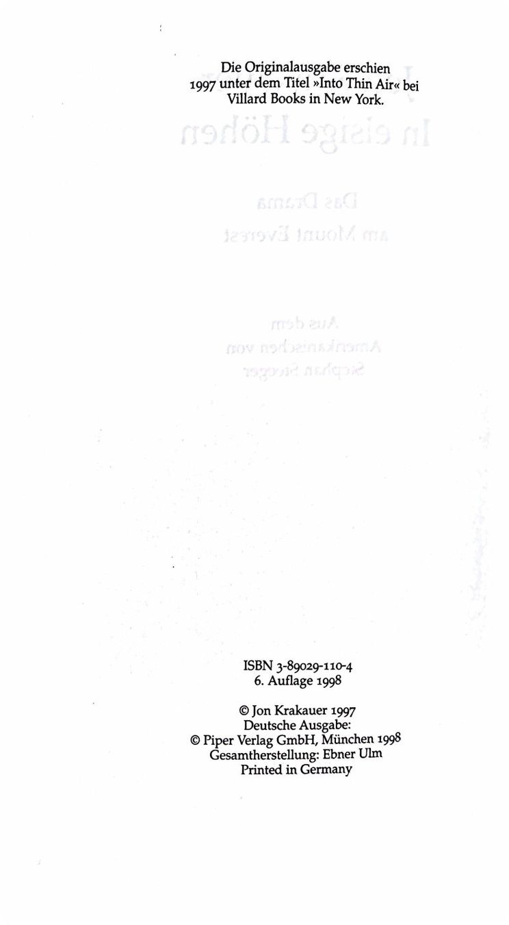 Libri: Krakauer Jon, In eisige Höhen – Nuovo (secondo la descrizione) da Sarnen venduto da Livres 3