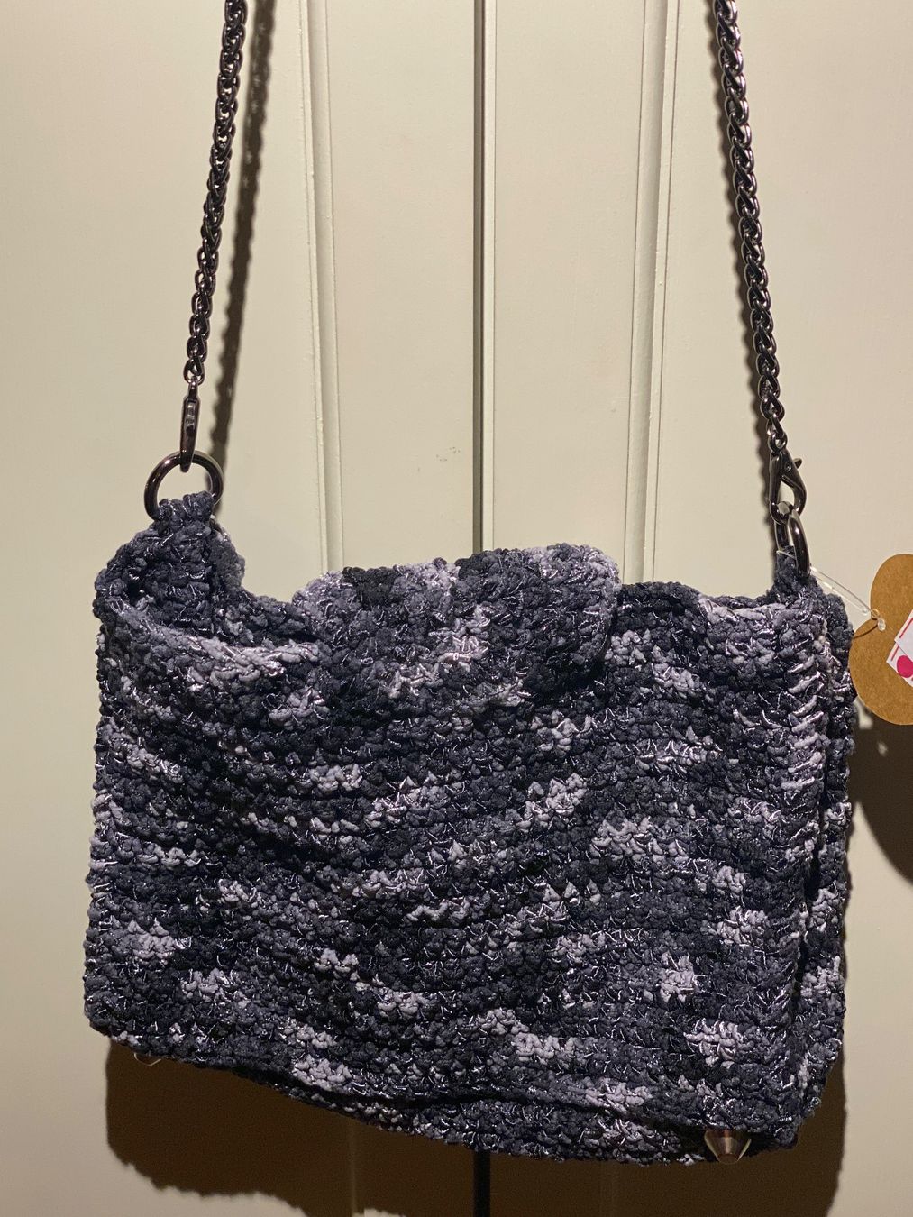 Borse da donna: HANDTASCHE MIT KETTE-BLAUTÖNE,HANDGEMACHT – Nuovo e nell'imballaggio originale da Meienried venduto da ManuelaBoutique 3
