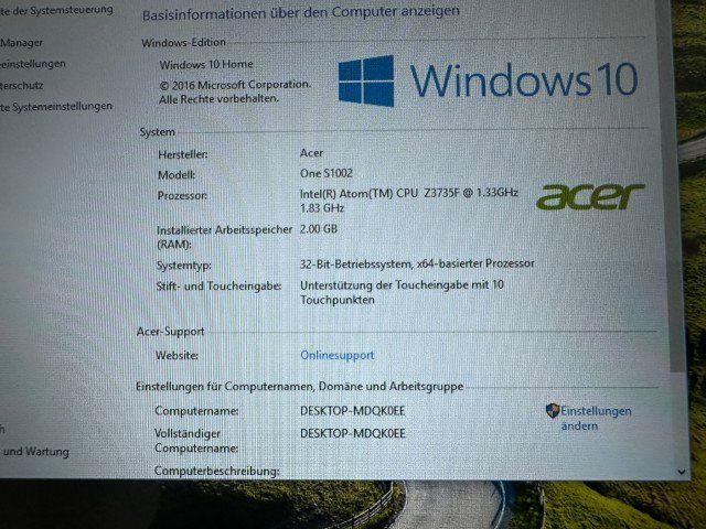 Acer Notebooks: Laptop Convertible Acer One S1002 mit Touchscreen – Gebraucht aus Brunnen von 23068 5
