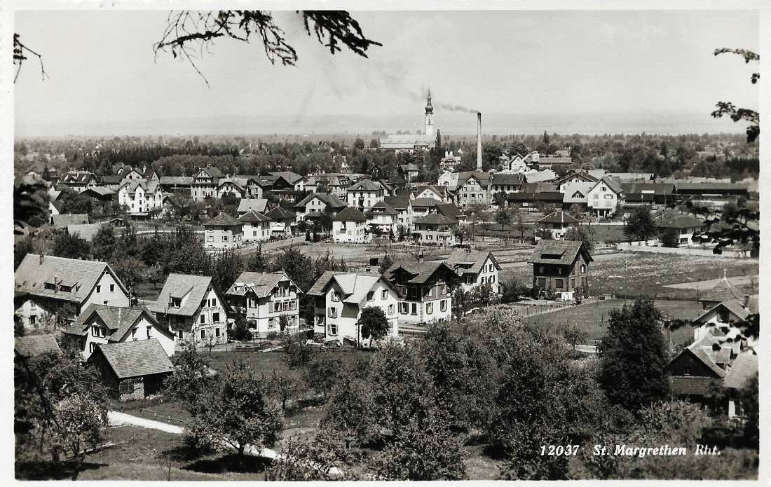 Ansichtskarten: AK ST. MARGRETHEN Rht. 1937 – Gebraucht aus Schlossrued von Aronliam
