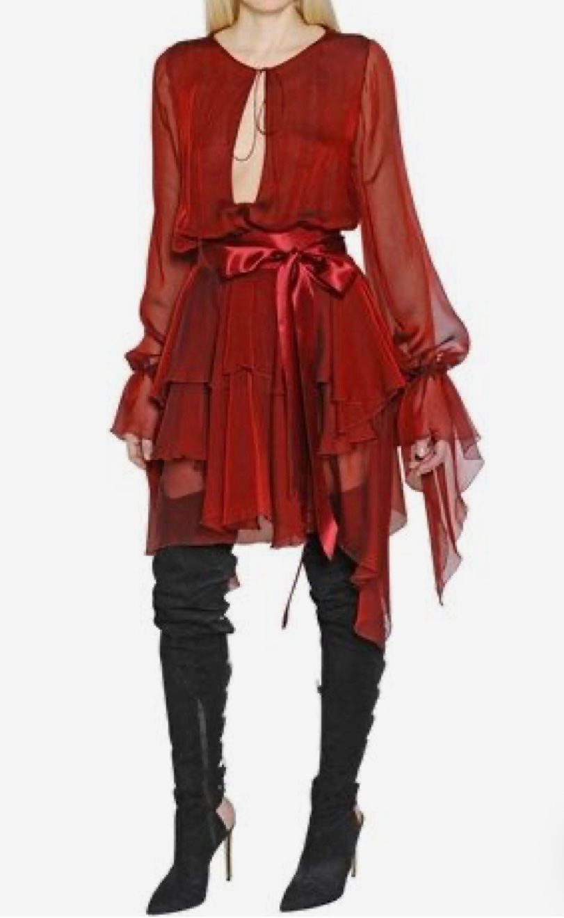 Vestiti: Alexandre Vauthier, robe en soie rouge – Usato da Genève venduto da dachaw 3