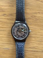 Swatch Uhr Automatik Skelett Lederband guter Zustand